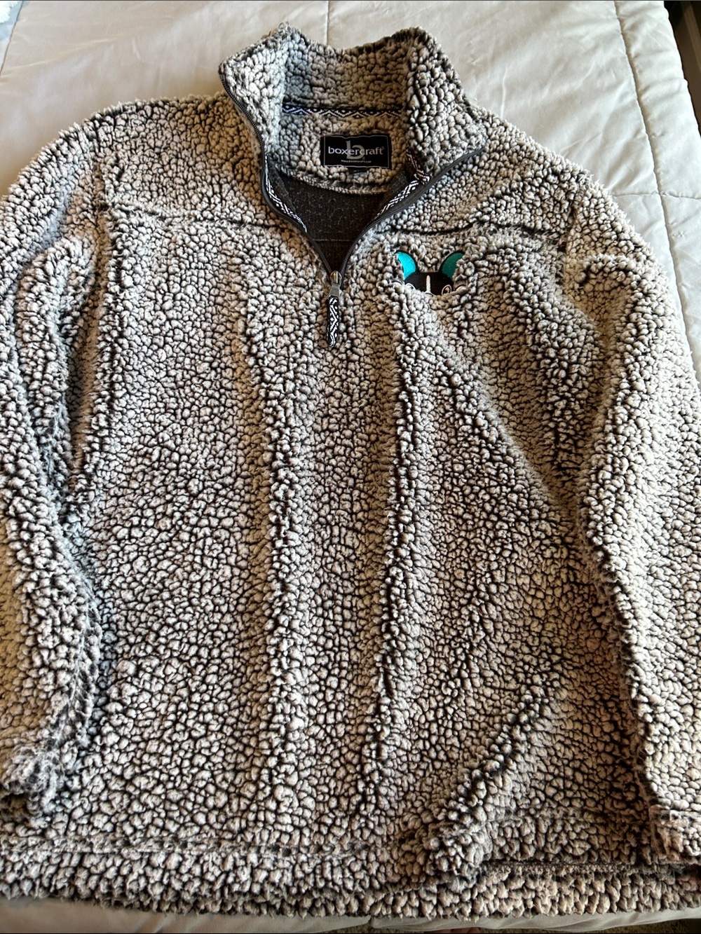 French Bulldog quarter zip